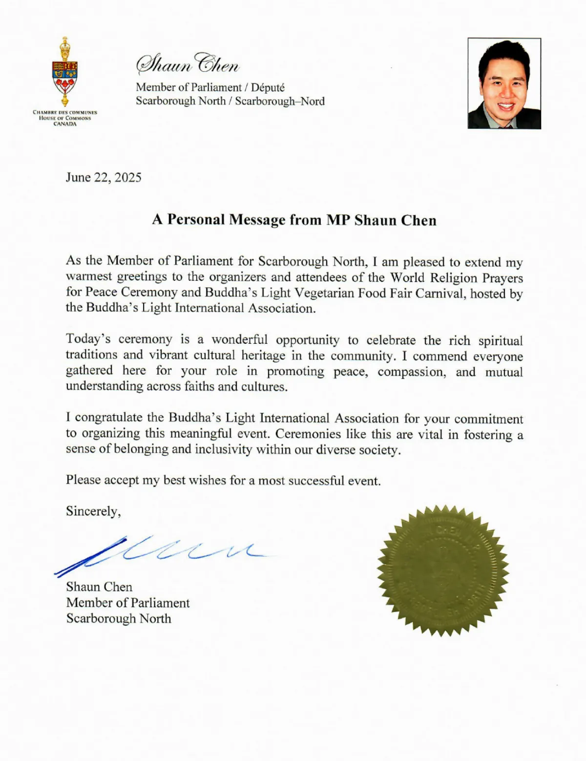 2025 Toronto World Religion Prayers for Peace and Buddha’s Light Vegetarian Food Fair Gathers Over 1,500 for Harmony and Sustainability